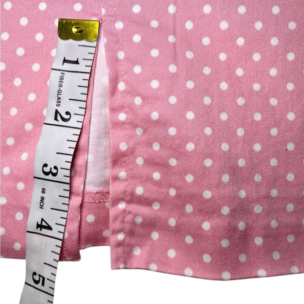 Retro Pink & White Polka Dot High-Waisted Pencil Skirt | Y2K Barbiecore Pin-Up - Picture 12 of 15